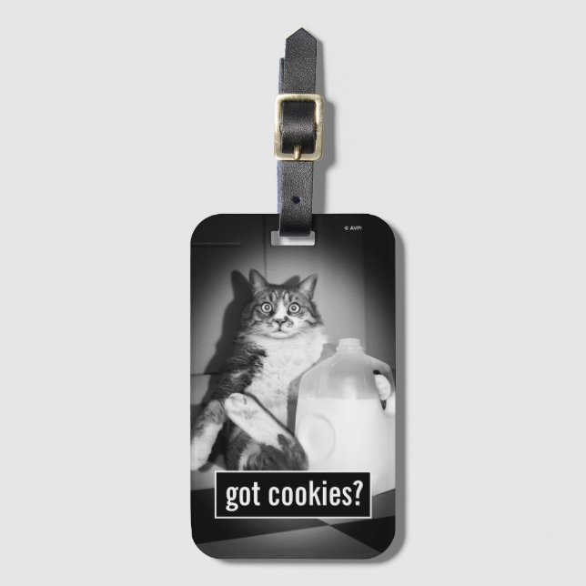 Cat Drinking Milk From Jug Luggage Tag (Front Vertical)