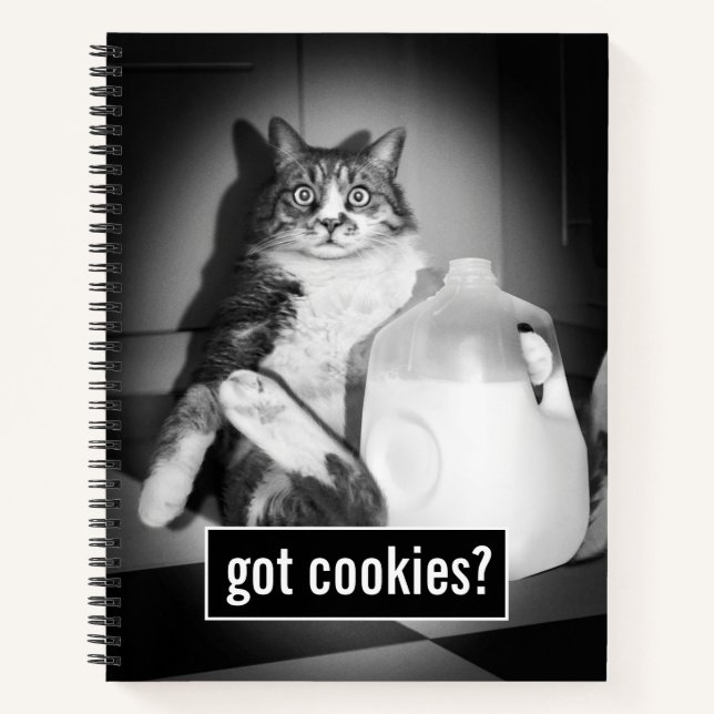 Cat Drinking Milk From Jug Notebook (Front)