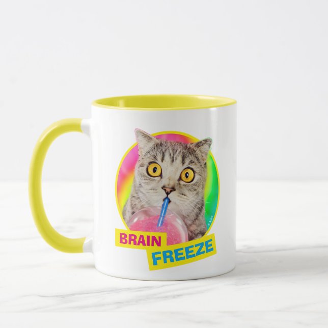 Cat Drinking Slushie Mug (Left)