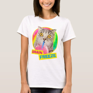 Cat Drinking Slushie T-Shirt