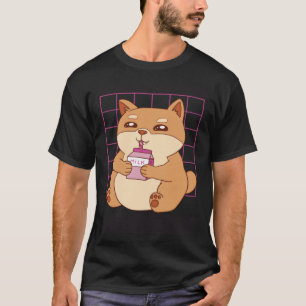 Cat drinking Strawberry Milk T-Shirt