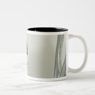 Cat Drinking Water Dripping From A Tap Two-Tone Coffee Mug