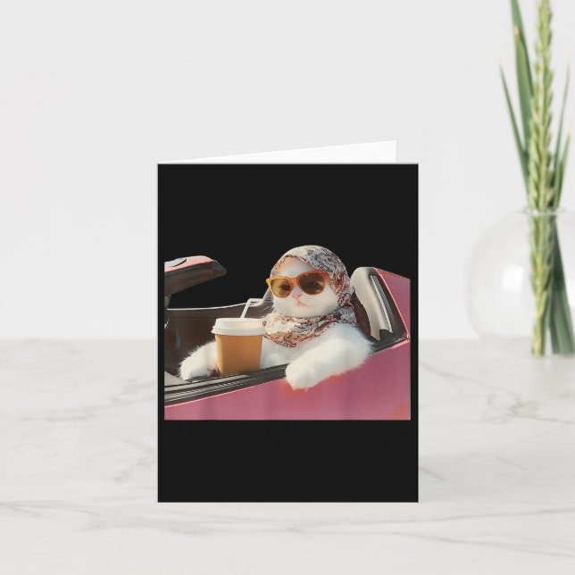 Cat Driving Meme Rage Is Consuming Me Silly Humour Card (Front)