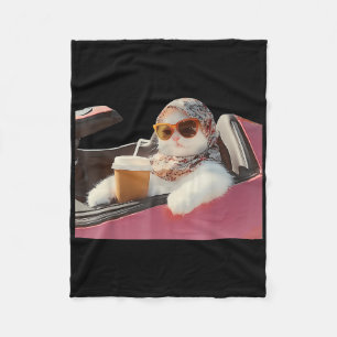 Cat Driving Meme Rage Is Consuming Me Silly Humour Fleece Blanket