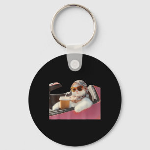 Cat Driving Meme Rage Is Consuming Me Silly Humour Key Ring