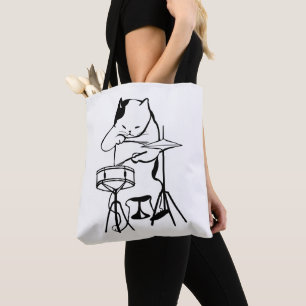 CAT DRUMMER TOTE BAG
