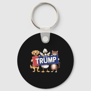 Cat Duck Dog Pets For Trump Key Ring