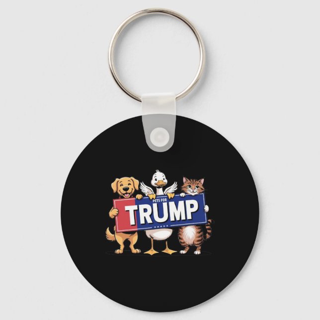 Cat Duck Dog Pets For Trump  Key Ring (Front)