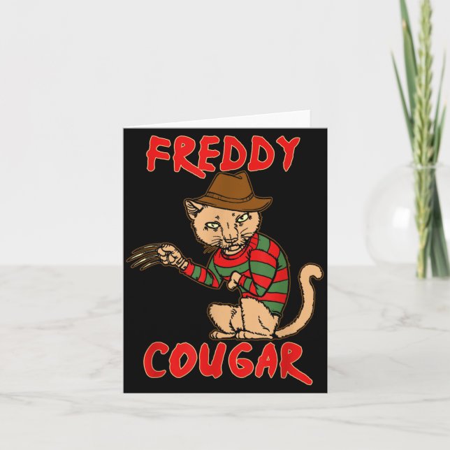 Cat _ Dy Cougar -funny Halloween For Men Women Kid Card (Front)