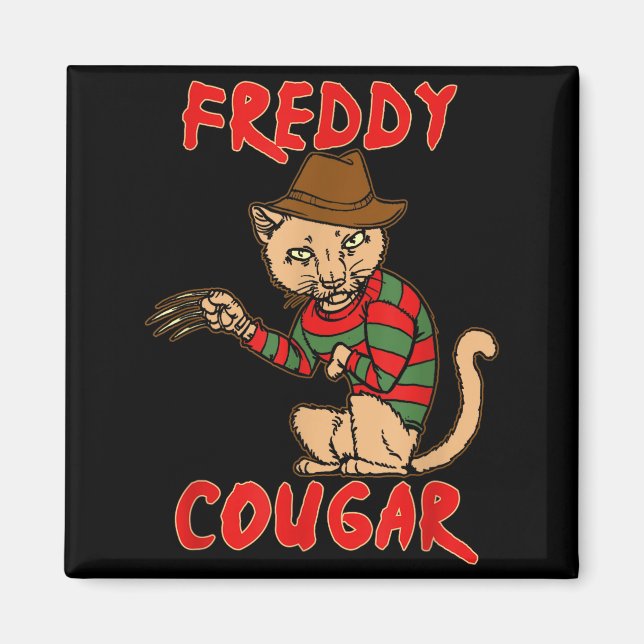 Cat _ Dy Cougar -funny Halloween For Men Women Kid Magnet (Front)