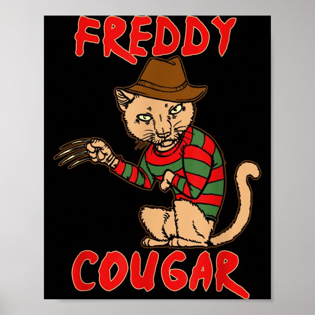 Cat _ Dy Cougar -funny Halloween For Men Women Kid Poster (Front)