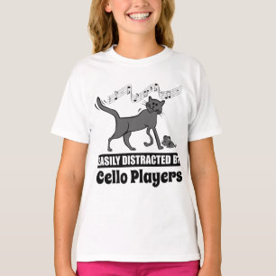 Cat Easily Distracted by Cello Players T-Shirt