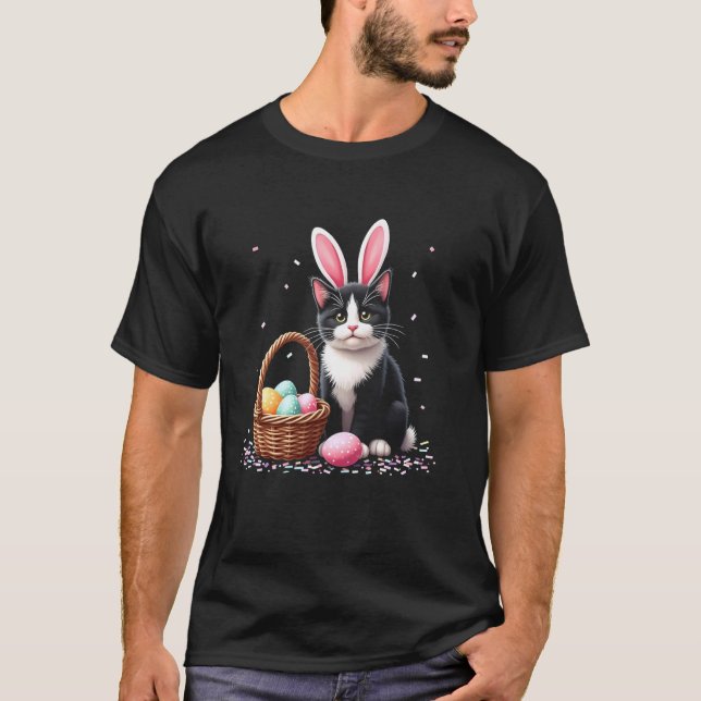 Cat Easter Basket T-Shirt (Front)