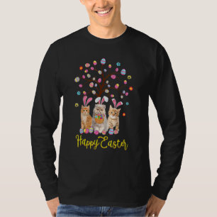 Cat Easter Costume Three Kitty Kitten Wearing Bunn T-Shirt