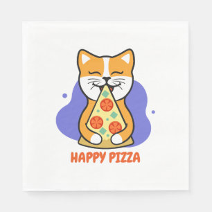 Cat Eating A Pizza Napkin