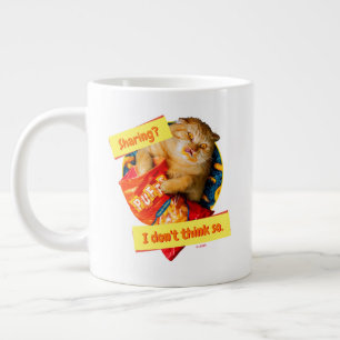 Cat Eating Cheese Puffs Large Coffee Mug