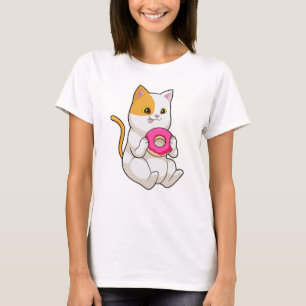 Cat Eating Doughnut T-Shirt
