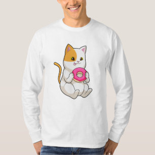 Cat Eating Doughnut T-Shirt