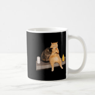 Cat Eating Hot Dog Funny Vintage Cat Men Women Coffee Mug