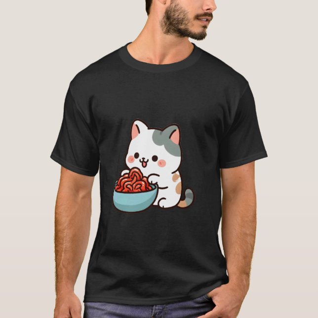 Cat Eating Kimchi T-Shirt (Front)