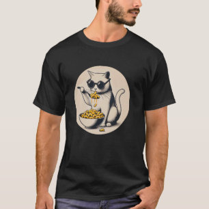 Cat Eating Mac and Cheese T-Shirt