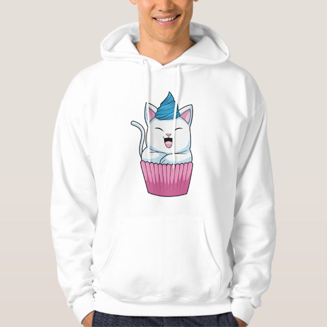 Cat Eating Muffin Hoodie (Front)