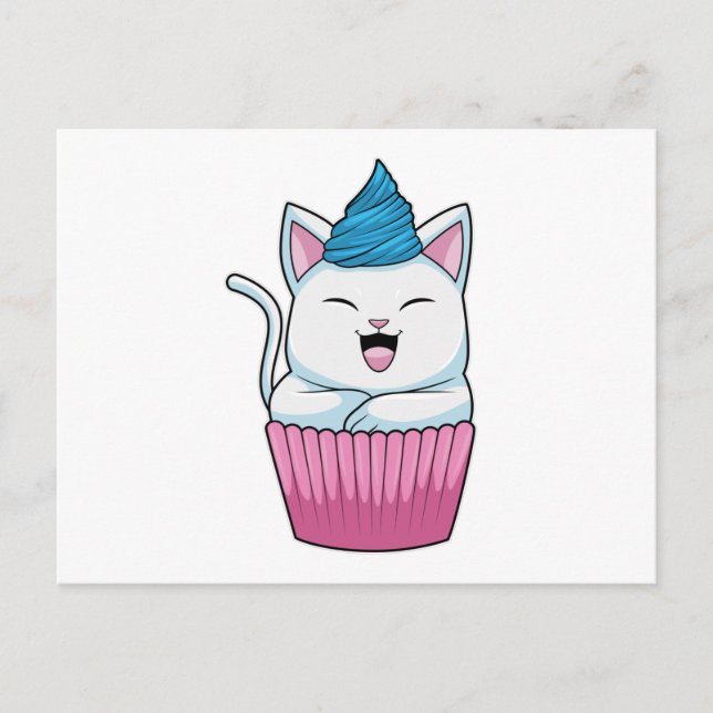 Cat Eating Muffin Postcard (Front)