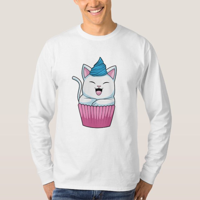 Cat Eating Muffin T-Shirt (Front)