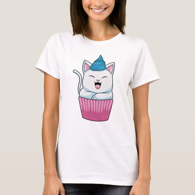 Cat Eating Muffin T-Shirt (Front)
