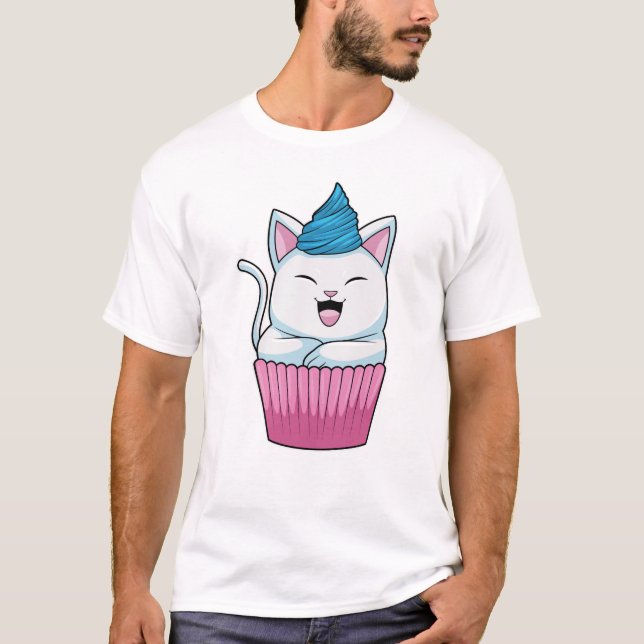 Cat Eating Muffin T-Shirt (Front)