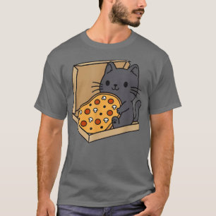 Cat Eating Pizza Bo Kitten Lover Pet Owner Cute Ca T-Shirt