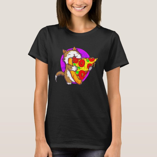 Cat Eating Pizza Cat And Pizza  1 T-Shirt (Front)