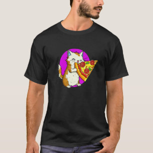 Cat Eating Pizza Cat And Pizza T-Shirt
