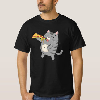 Cat Eating Pizza Funny Cat Pizza Gift T-Shirt