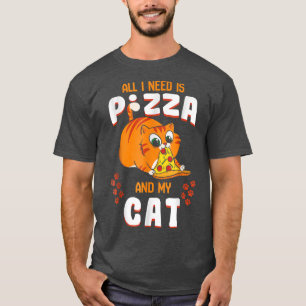 Cat Eating Pizza Pepperoni Slice Kitten Lover Paw T-Shirt