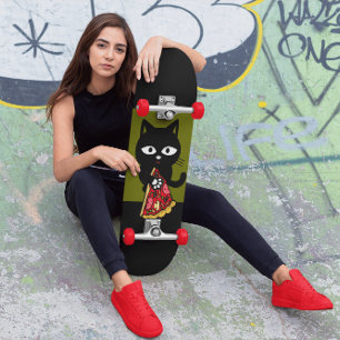 CAT EATING PIZZA SKATEBOARDS SKATEBOARD