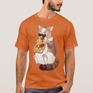 Cat Eating Pizza T-Shirt