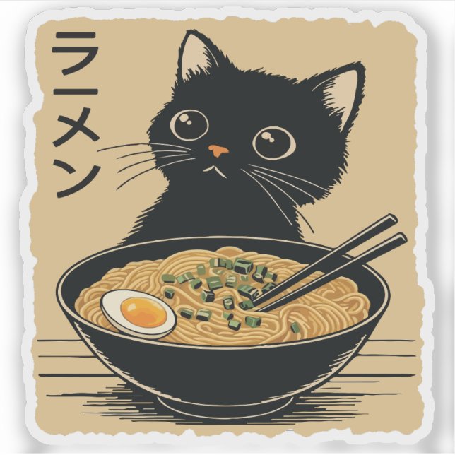 Cat eating ramen  (Front)