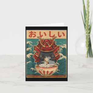 Cat Eating Ramen For Men Women Teens Girls Kawaii  Card