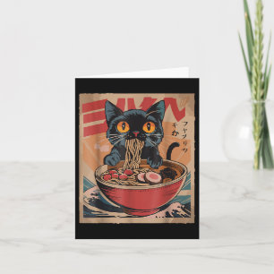 Cat Eating Ramen Japanese Graphic Tees Kawaii Cat  Card