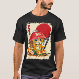 Cat Eating Ramen Japanese Noodle Lover Kawaii T-Shirt