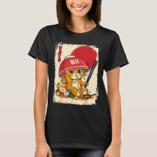Cat Eating Ramen Japanese Noodle Lover Kawaii T-Shirt