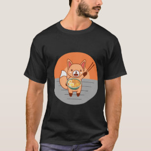Cat Eating Ramen Noodles T-Shirt