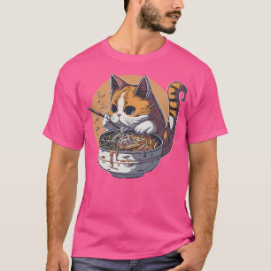 Cat Eating Ramen T-Shirt