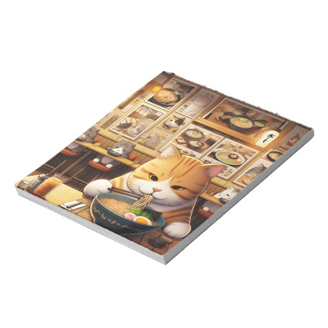 Cat Eating Ramen v1 Notepad (Rotated)