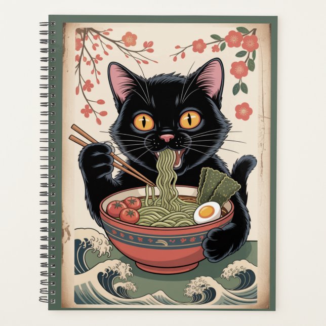 Cat Eating Ramen Weekly Planner (Front)