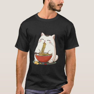 Cat Eating Ramen, Who Needs Chopsticks, NomNom T-Shirt