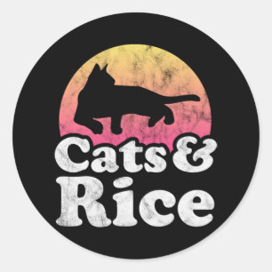 Cat Eating Spaghetti 48 Classic Round Sticker