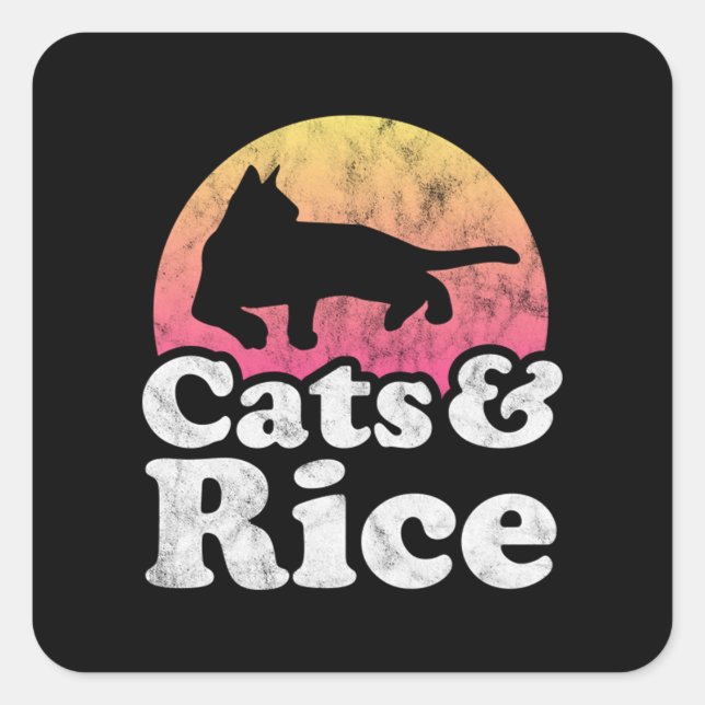 Cat Eating Spaghetti  48 Square Sticker (Front)