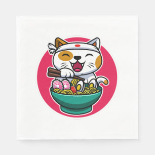 cat eating spaghetti    napkin